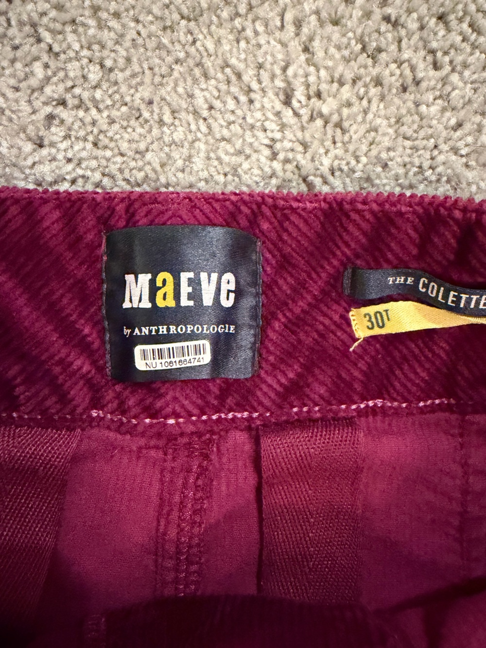 Anthropologie Maeve Colette Corduroy Pants 30T - Picture 7 of 8